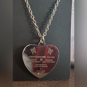Heart Pendant Necklace with Inspirational Engraving